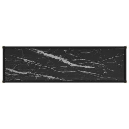 Wandtafel 120x35x75 cm gehard glas zwart 1 120 x 35 x 75 cm Zwart en wit