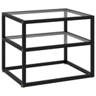Wandtafel 2 glazen legborden zwart metaal