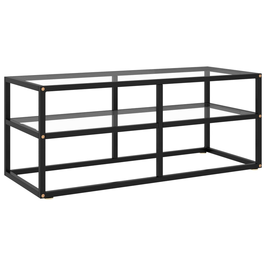 Tv-Meubel Met Gehard Glas 100X40X40 Cm Zwart 100 cm