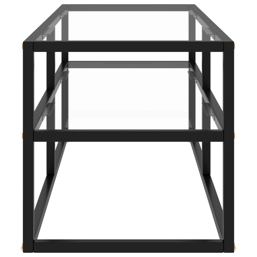 Tv-Meubel Met Gehard Glas 100X40X40 Cm Zwart 100 cm