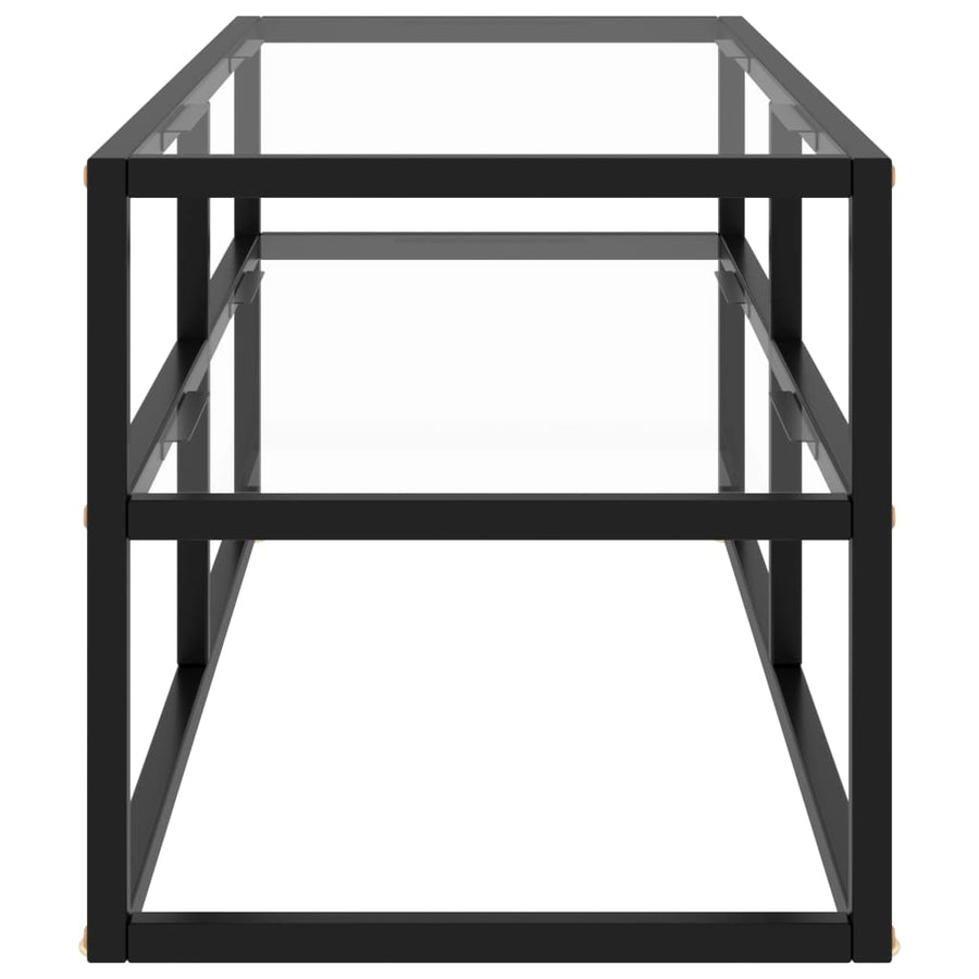 Tv-Meubel Met Gehard Glas 100X40X40 Cm Zwart 100 cm