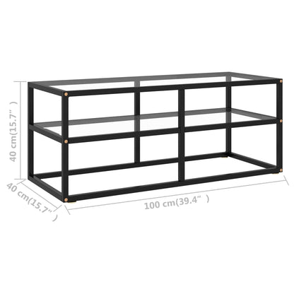Tv-Meubel Met Gehard Glas 100X40X40 Cm Zwart 100 cm