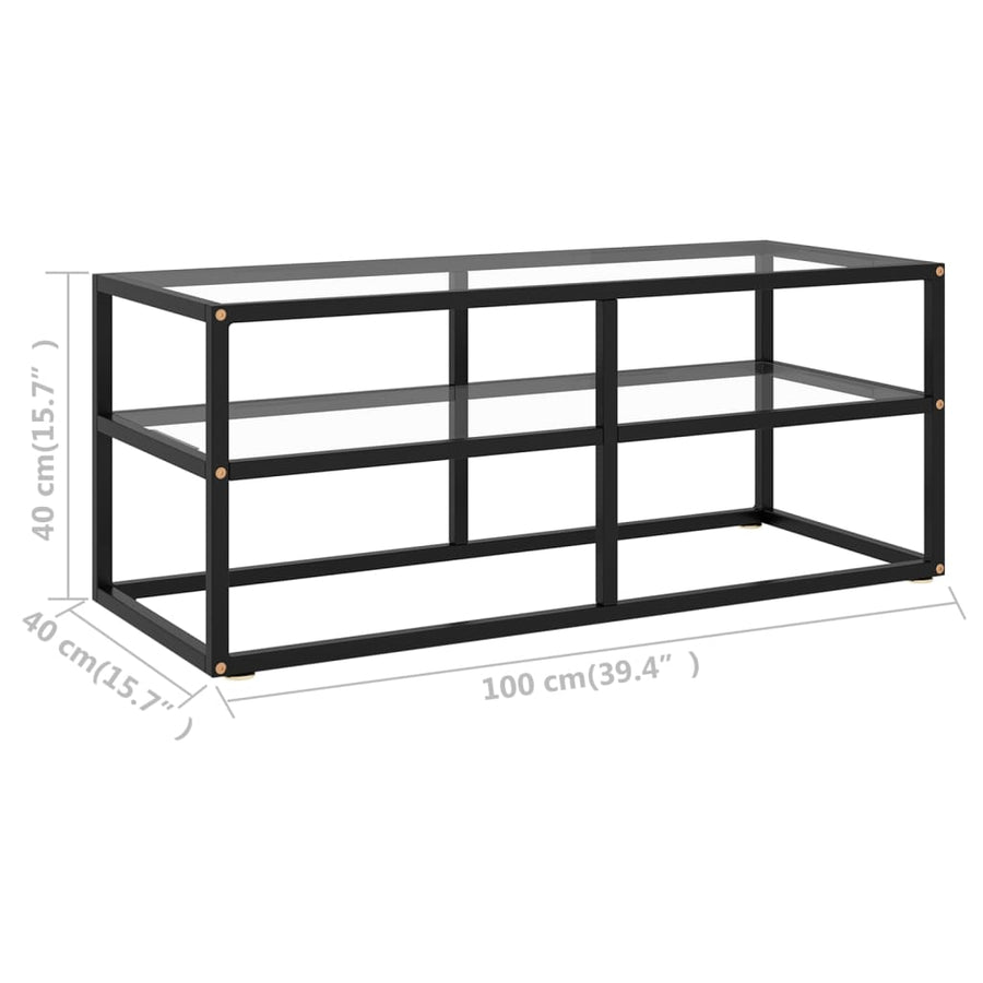Tv-Meubel Met Gehard Glas 100X40X40 Cm Zwart 100 cm