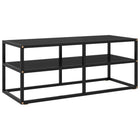Tv-meubel 100x40x40 cm zwart glas staal