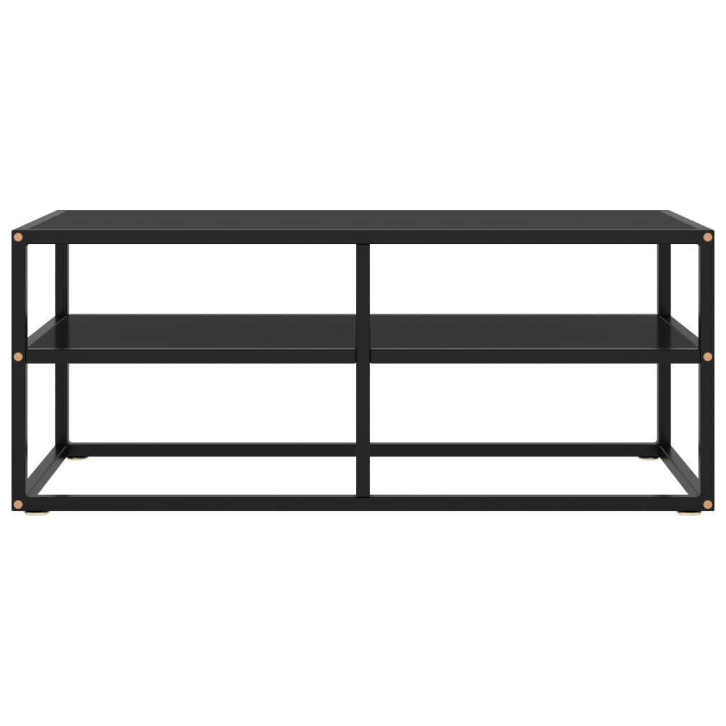 Tv-meubel met zwart glas 100x40x40 cm zwart