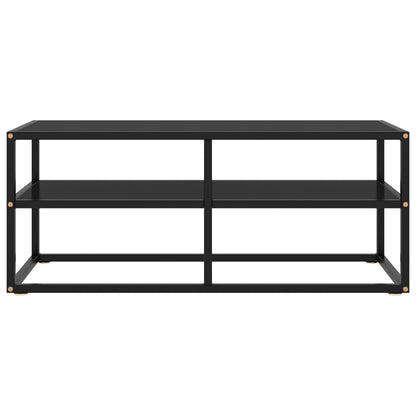 Tv-meubel met zwart glas 100x40x40 cm zwart