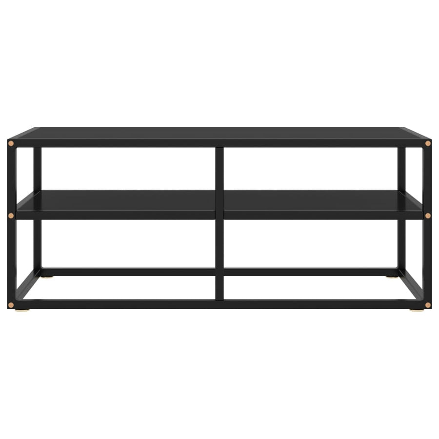 Tv-meubel met zwart glas 100x40x40 cm zwart