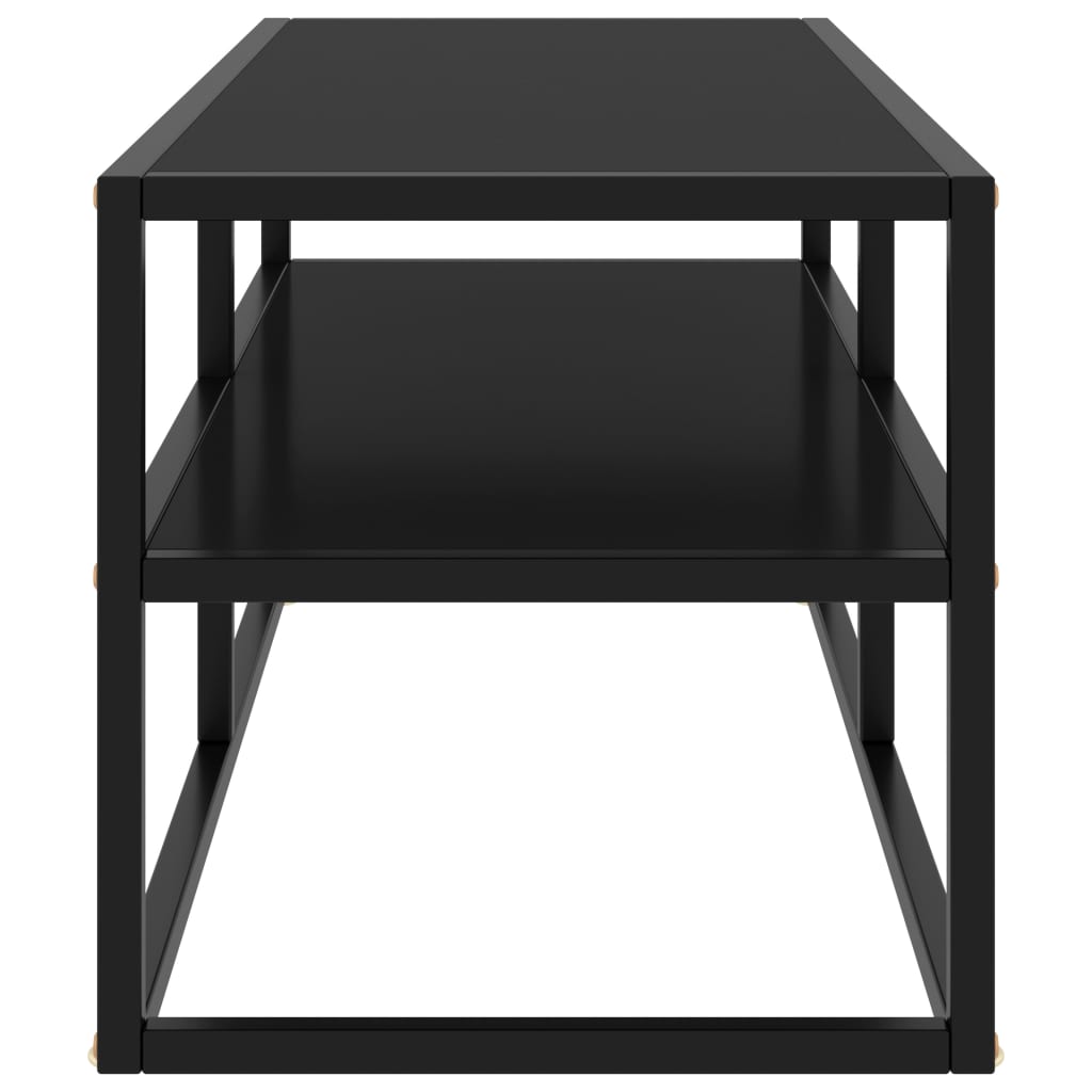 Tv-meubel met zwart glas 100x40x40 cm zwart