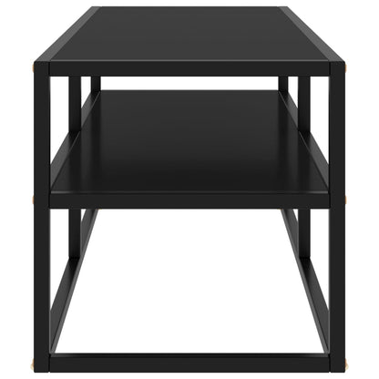 Tv-meubel met zwart glas 100x40x40 cm zwart