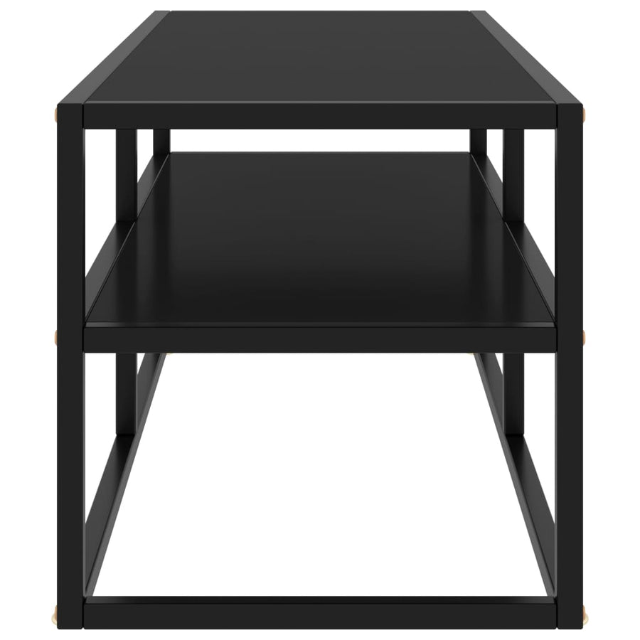 Tv-meubel met zwart glas 100x40x40 cm zwart