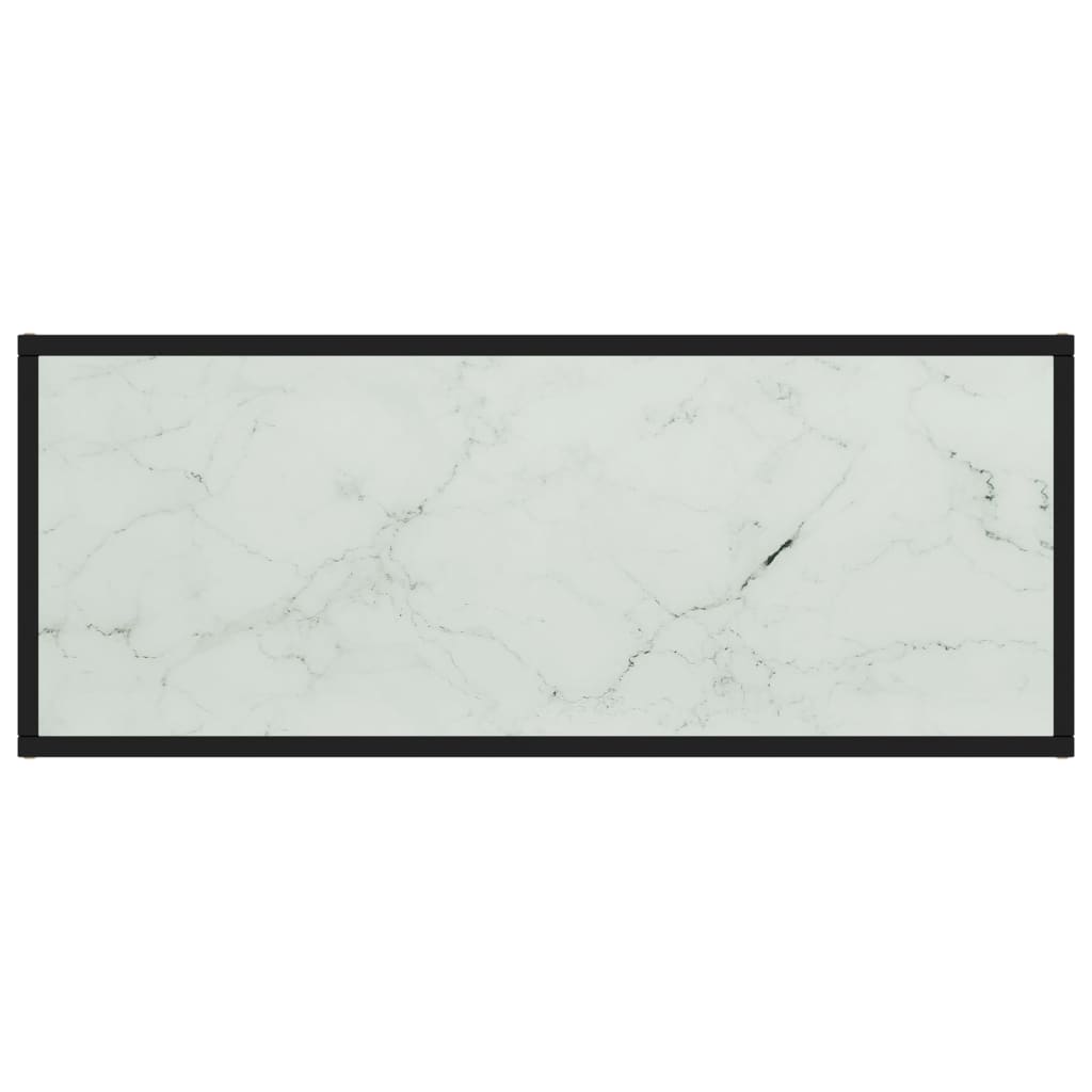 Tv-Meubel Met Marmerglas Zwart 100 x 40 x 40 cm Wit