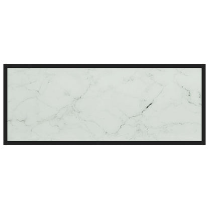 Tv-Meubel Met Marmerglas Zwart 100 x 40 x 40 cm Wit