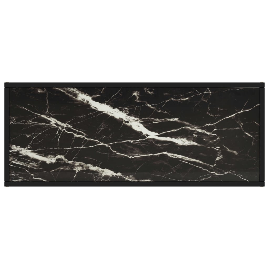 Tv-Meubel Met Zwart Marmerglas Zwart 100 x 40 x 40 cm marble black