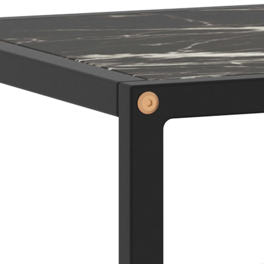 Tv-Meubel Met Zwart Marmerglas Zwart 100 x 40 x 40 cm marble black