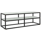 TV cabinet with white marble glass 120x40x40 cm black