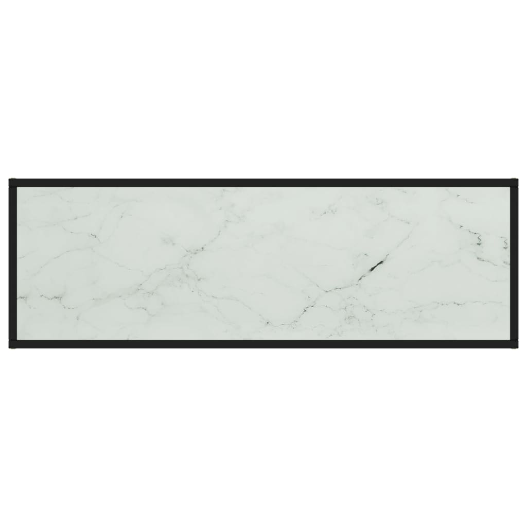 Tv-Meubel Met Marmerglas Zwart 120 x 40 x 40 cm Wit