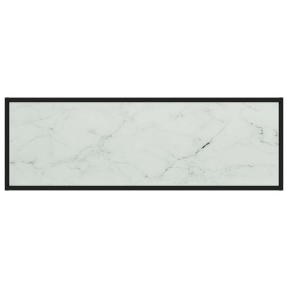 Tv-Meubel Met Marmerglas Zwart 120 x 40 x 40 cm Wit