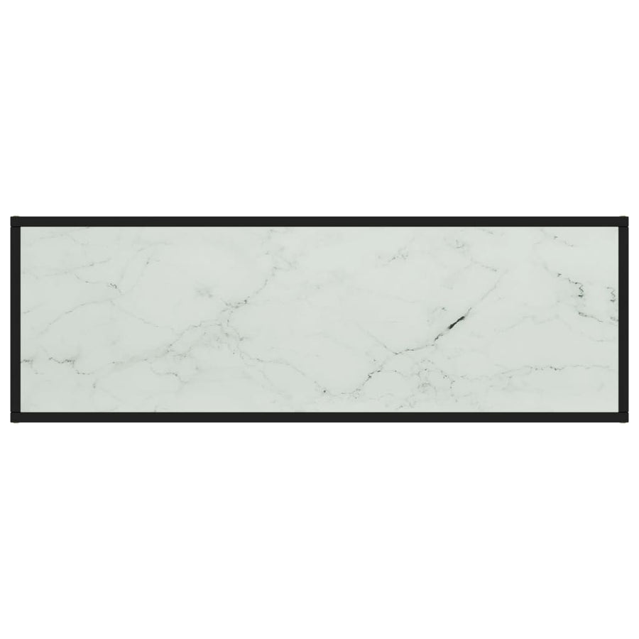Tv-Meubel Met Marmerglas Zwart 120 x 40 x 40 cm Wit
