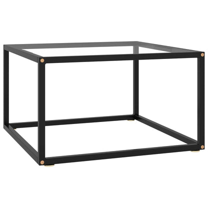 Salontafel Met Gehard Glas Zwart 60 x 60 x 35 cm Doorzichtig