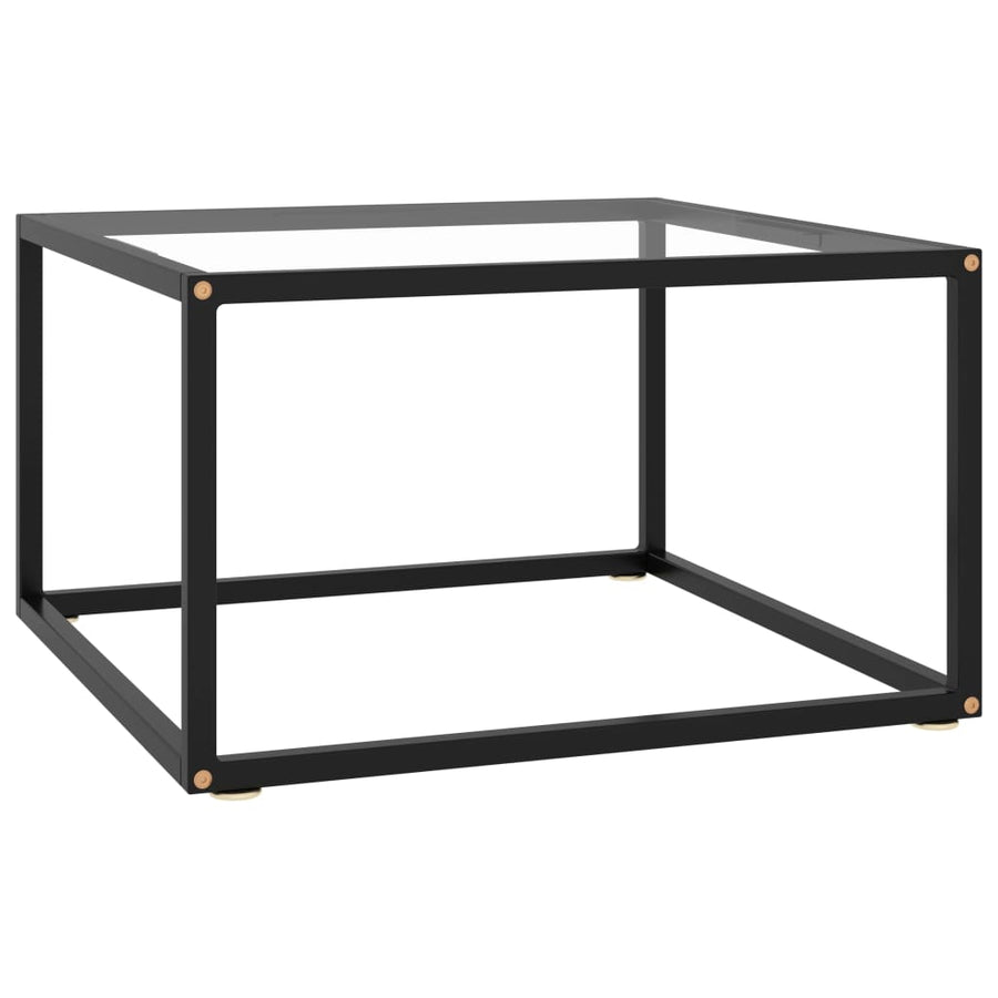 Salontafel Met Gehard Glas Zwart 60 x 60 x 35 cm Doorzichtig