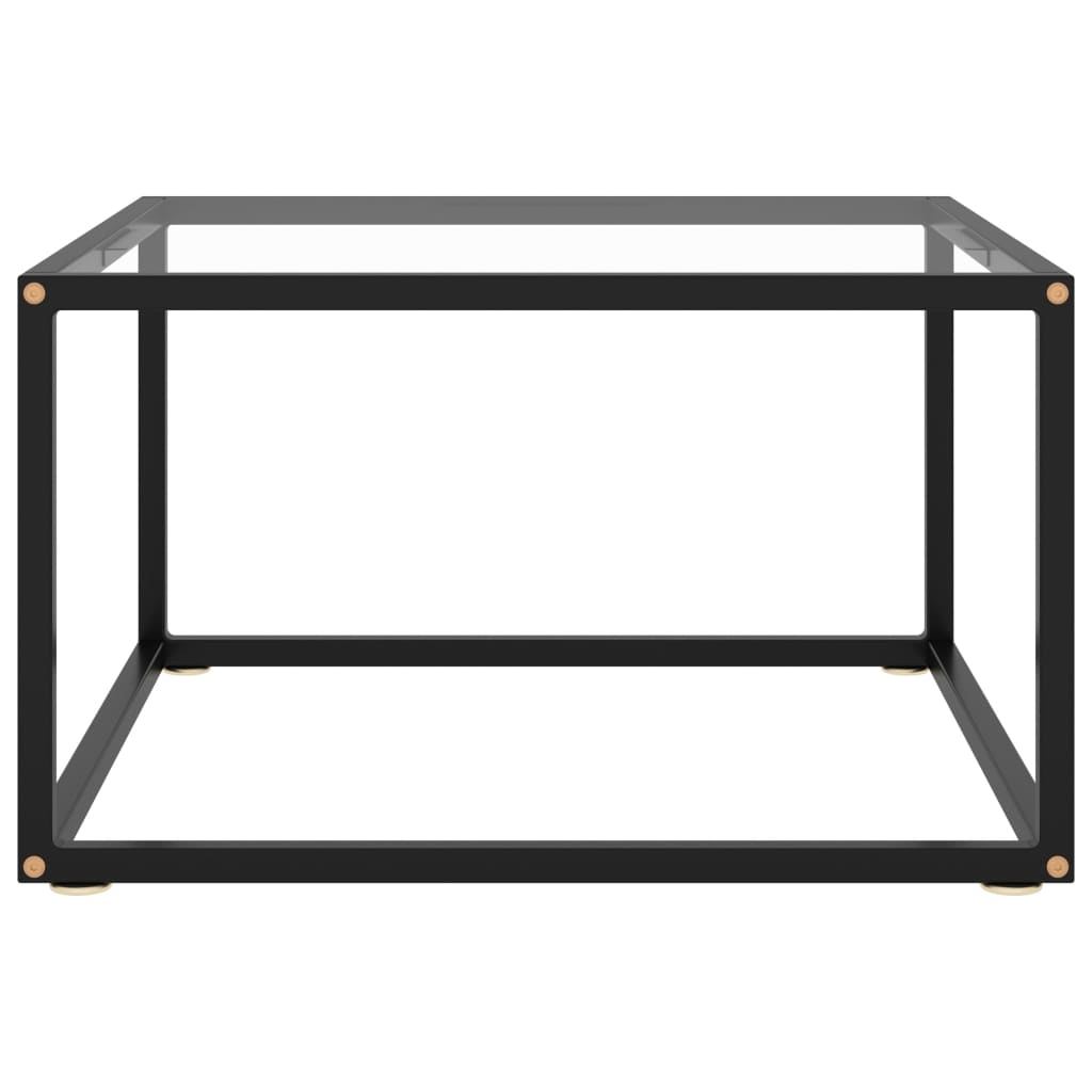 Salontafel Met Gehard Glas Zwart 60 x 60 x 35 cm Doorzichtig
