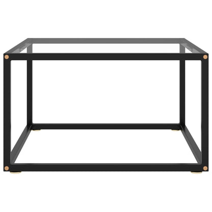 Salontafel Met Gehard Glas Zwart 60 x 60 x 35 cm Doorzichtig