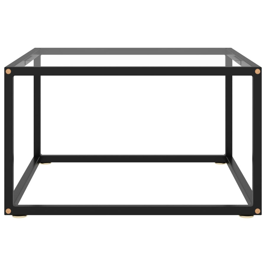 Salontafel Met Gehard Glas Zwart 60 x 60 x 35 cm Doorzichtig