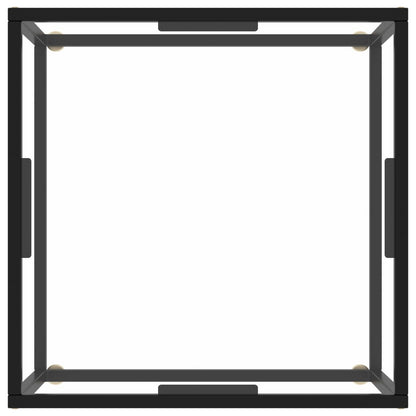Salontafel Met Gehard Glas Zwart 60 x 60 x 35 cm Doorzichtig