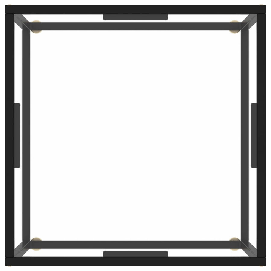 Salontafel Met Gehard Glas Zwart 60 x 60 x 35 cm Doorzichtig