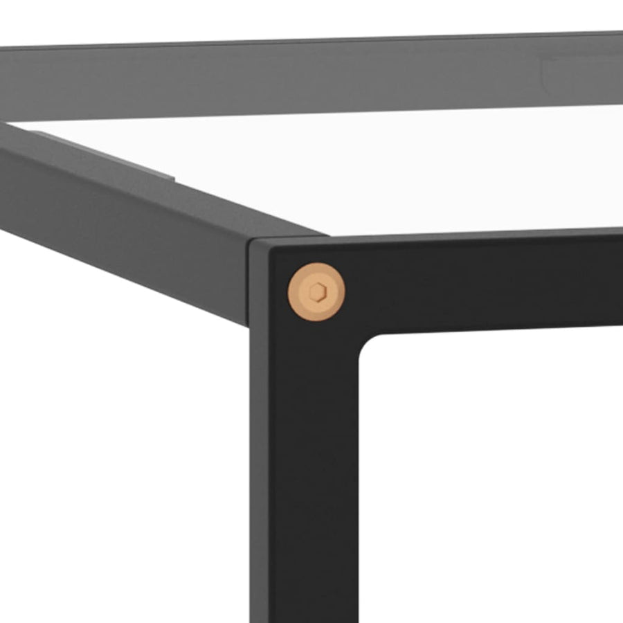 Salontafel Met Gehard Glas Zwart 60 x 60 x 35 cm Doorzichtig