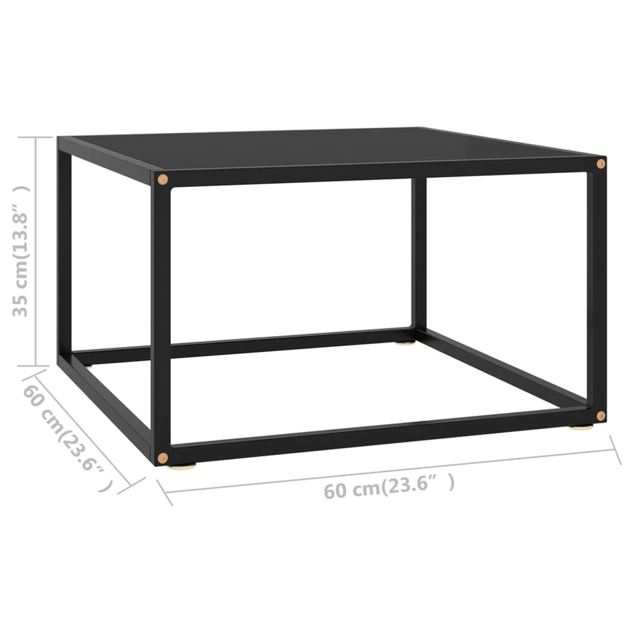 Salontafel Met Glas 60 x 60 x 35 cm Zwart