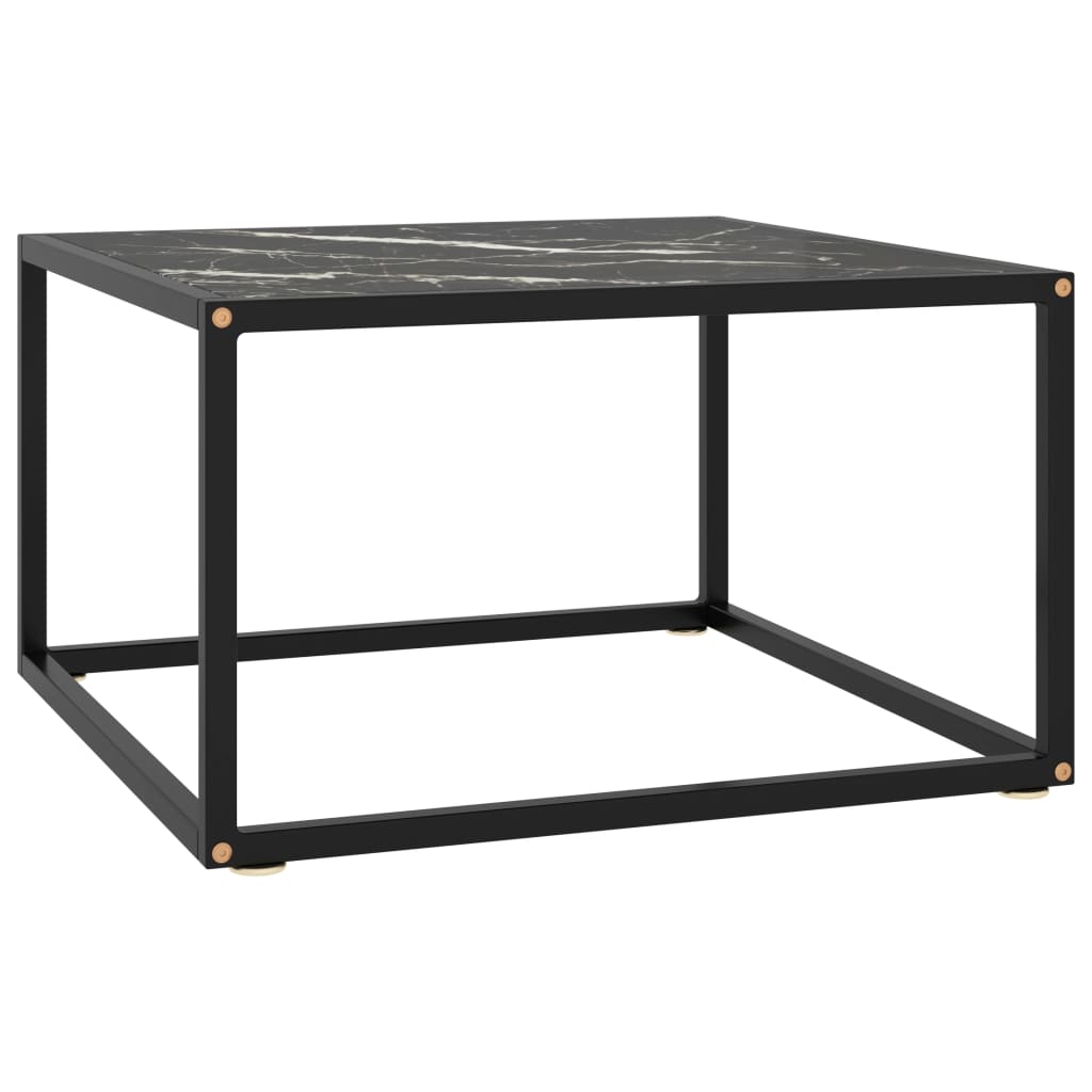 Salontafel Met Zwart Marmerglas 60X60X35 Cm Zwart 1 60 x 60 x 35 cm marble black