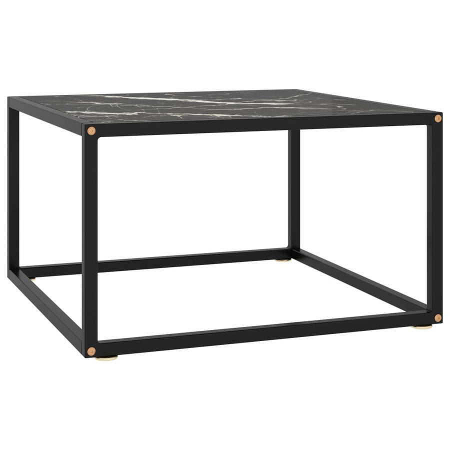 Salontafel Met Zwart Marmerglas 60X60X35 Cm Zwart 1 60 x 60 x 35 cm marble black