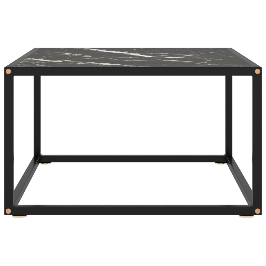 Salontafel Met Zwart Marmerglas 60X60X35 Cm Zwart 1 60 x 60 x 35 cm marble black