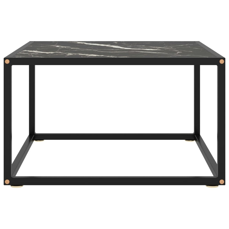 Salontafel Met Zwart Marmerglas 60X60X35 Cm Zwart 1 60 x 60 x 35 cm marble black