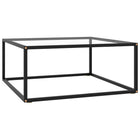 Salontafel 80x80x35 cm zwart glas staal