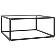 Coffee table with tempered glass 80x80x35 cm black