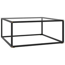 Salontafel Met Gehard Glas Zwart 80 x 80 x 35 cm Doorzichtig