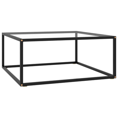Salontafel Met Gehard Glas Zwart 80 x 80 x 35 cm Doorzichtig
