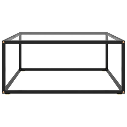 Salontafel Met Gehard Glas Zwart 80 x 80 x 35 cm Doorzichtig