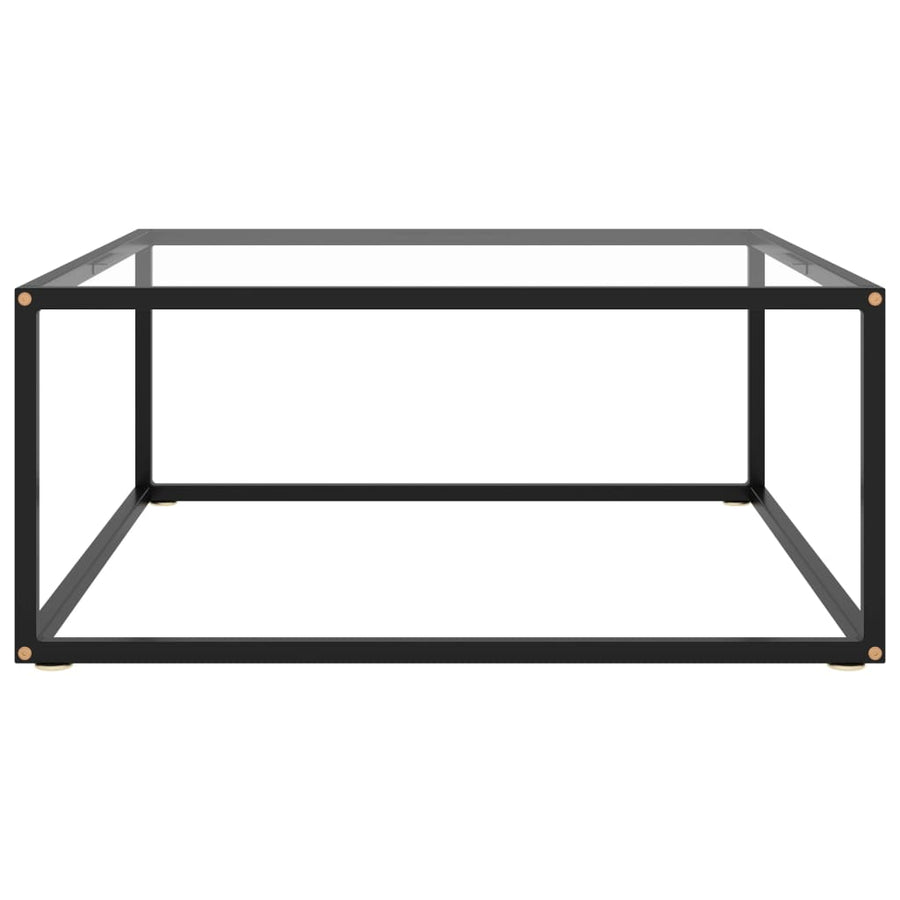 Salontafel Met Gehard Glas Zwart 80 x 80 x 35 cm Doorzichtig
