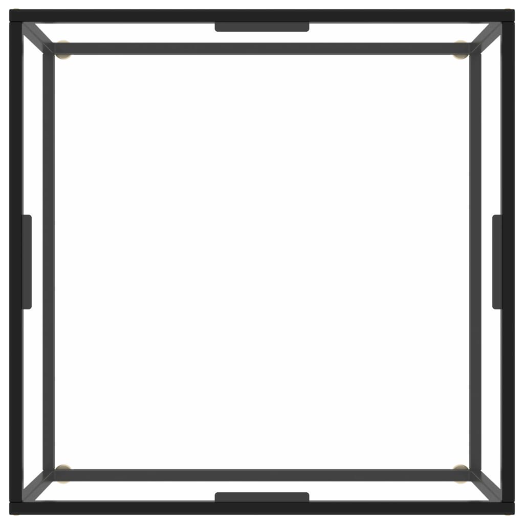 Salontafel Met Gehard Glas Zwart 80 x 80 x 35 cm Doorzichtig