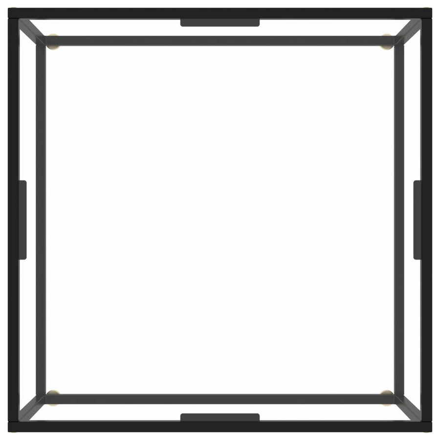 Salontafel Met Gehard Glas Zwart 80 x 80 x 35 cm Doorzichtig