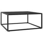Coffee table with black glass 80x80x35 cm black