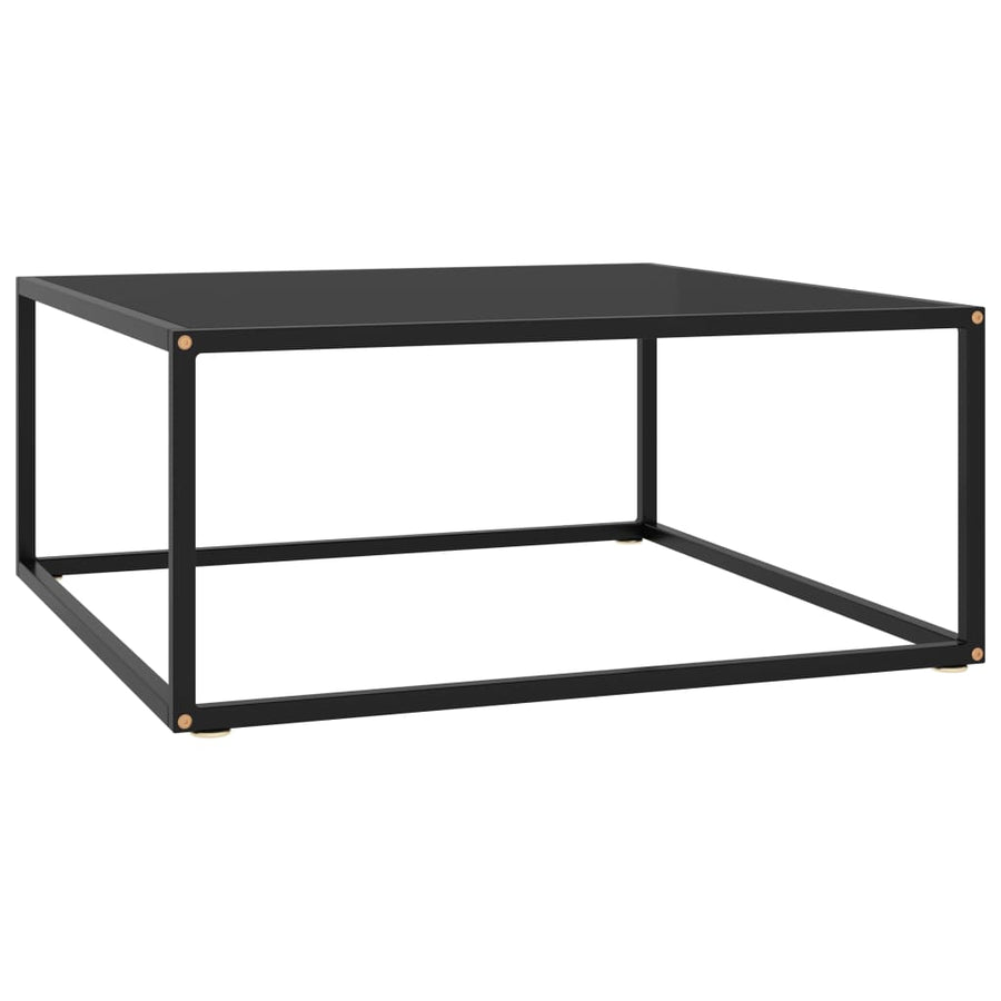 Salontafel Met Glas 80 x 80 x 35 cm Zwart