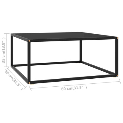 Salontafel Met Glas 80 x 80 x 35 cm Zwart