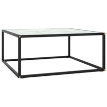 Salontafel Met Marmerglas Zwart 80 x 80 x 35 cm Wit
