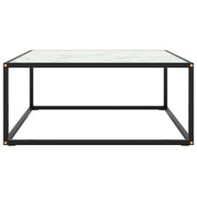 Salontafel Met Marmerglas Zwart 80 x 80 x 35 cm Wit