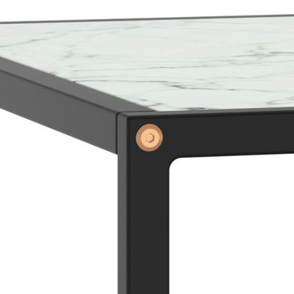 Salontafel Met Marmerglas Zwart 80 x 80 x 35 cm Wit