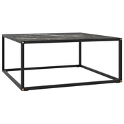Salontafel zwart marmerglas 80x80x35 cm
